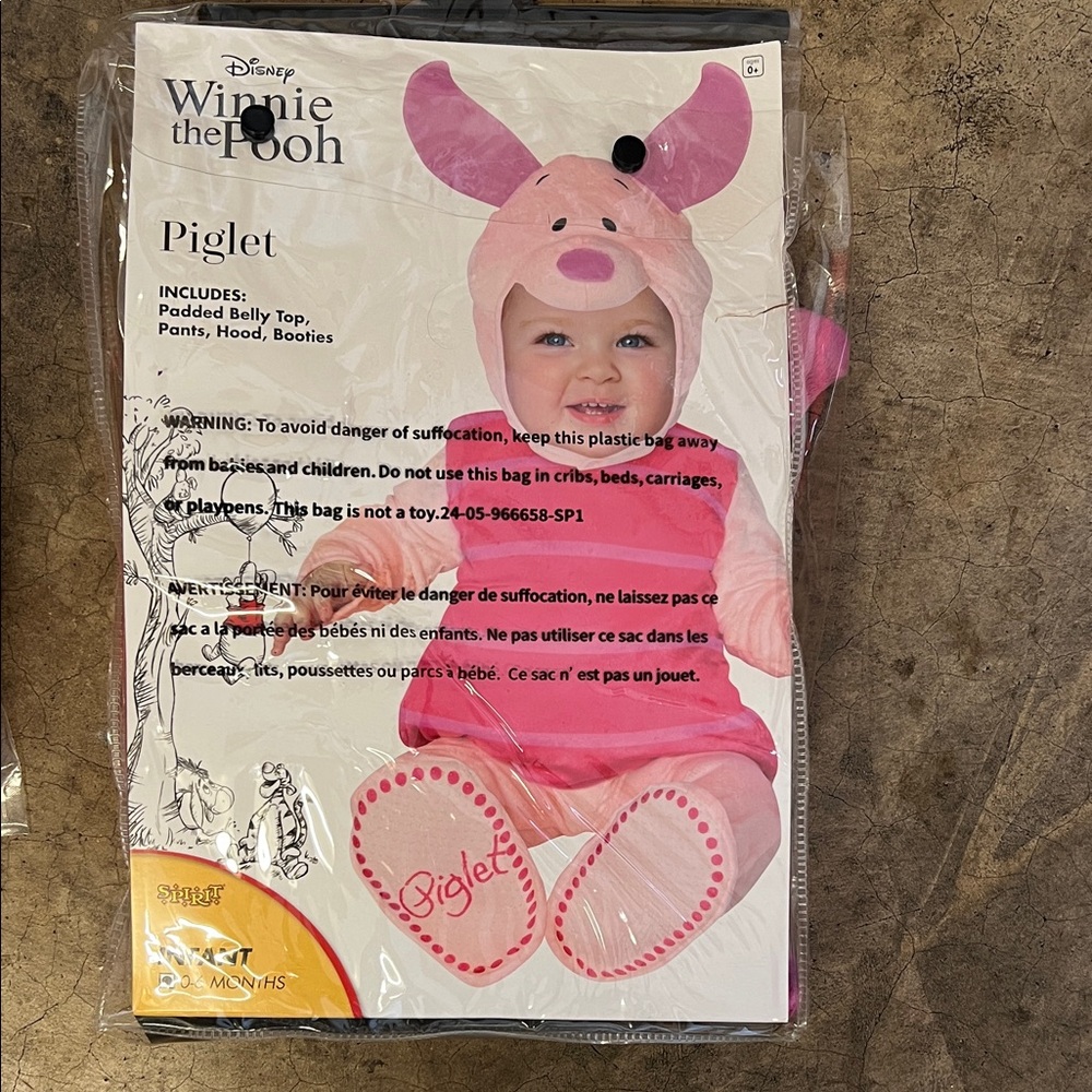 Disney Piglet Pink Costume Set infant 0-6 mo